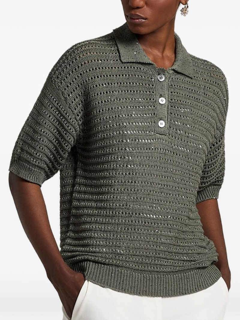 pointelle polo knitwear 1