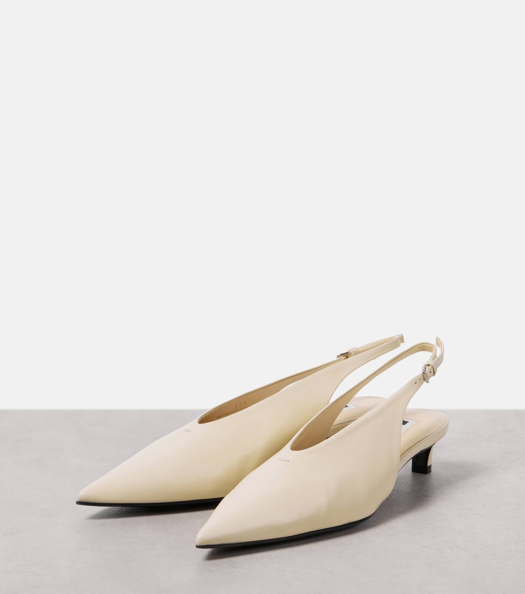 Leather slingback pumps - 4