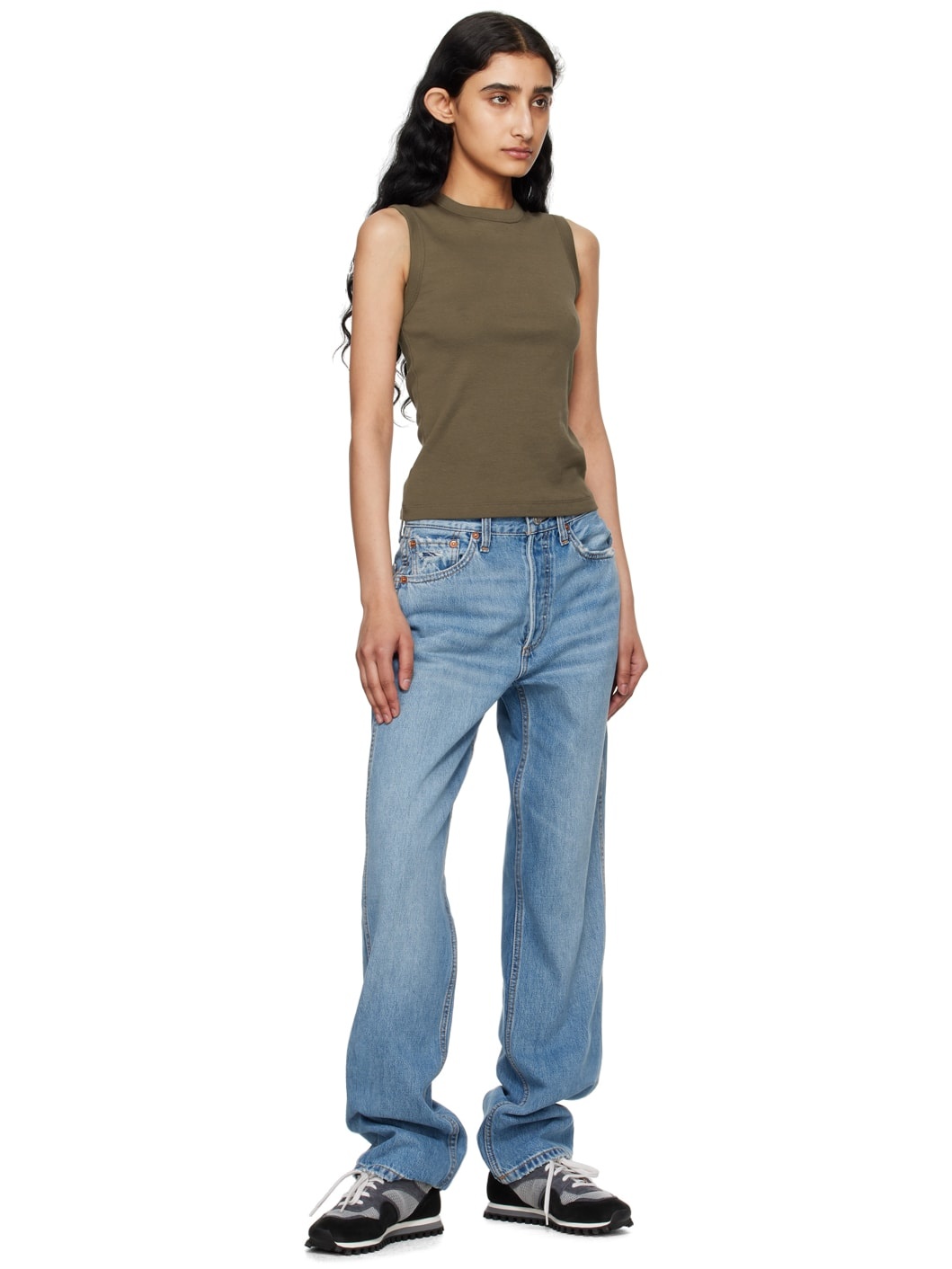 Blue 90s High Rise Loose Jeans - 4