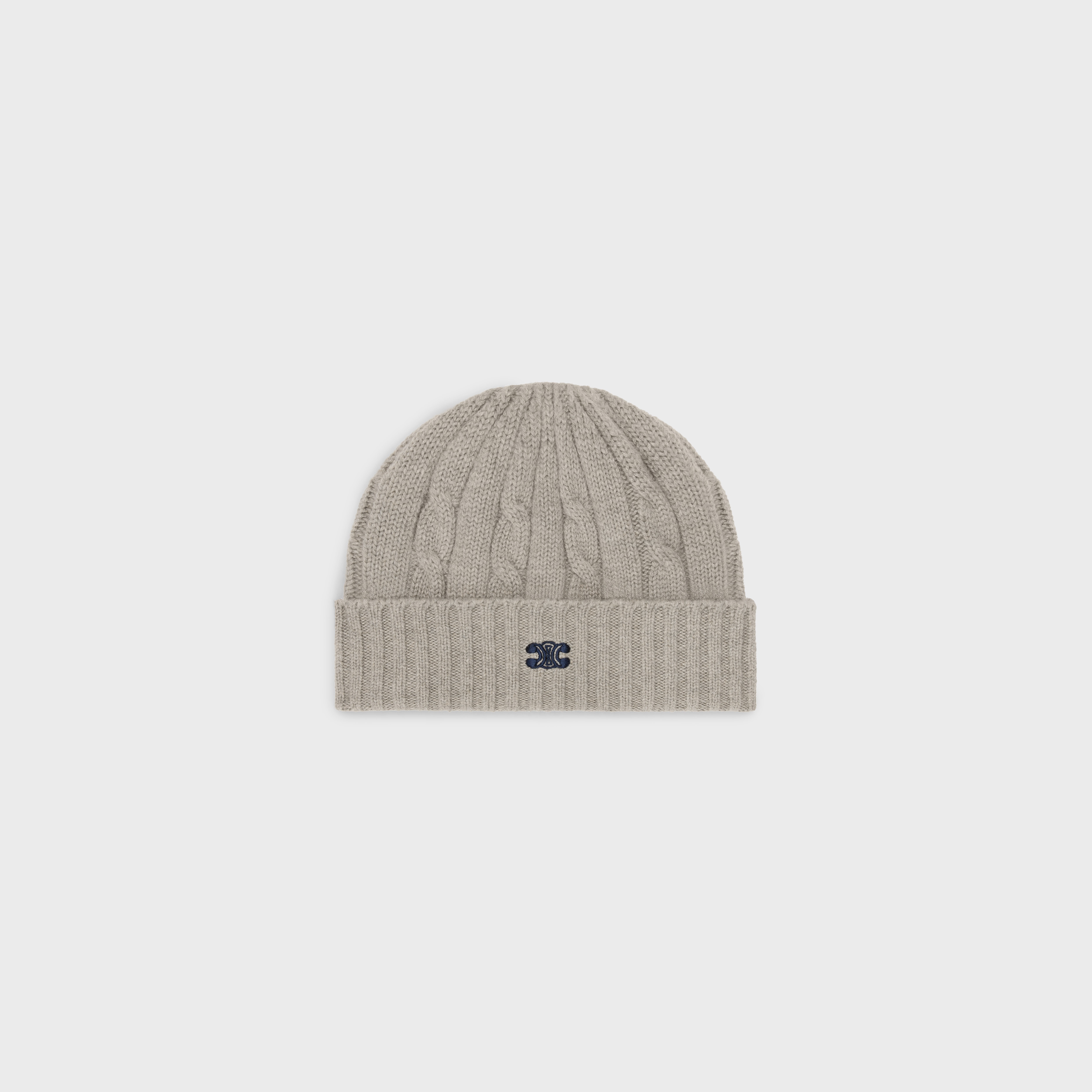 triomphe cable-knit beanie in cashmere - 1