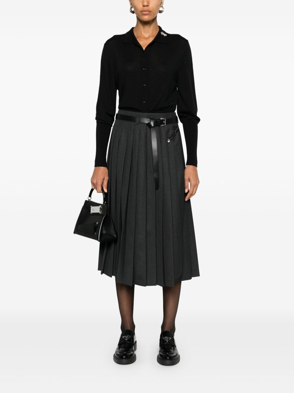 pleated midi skirt - 2