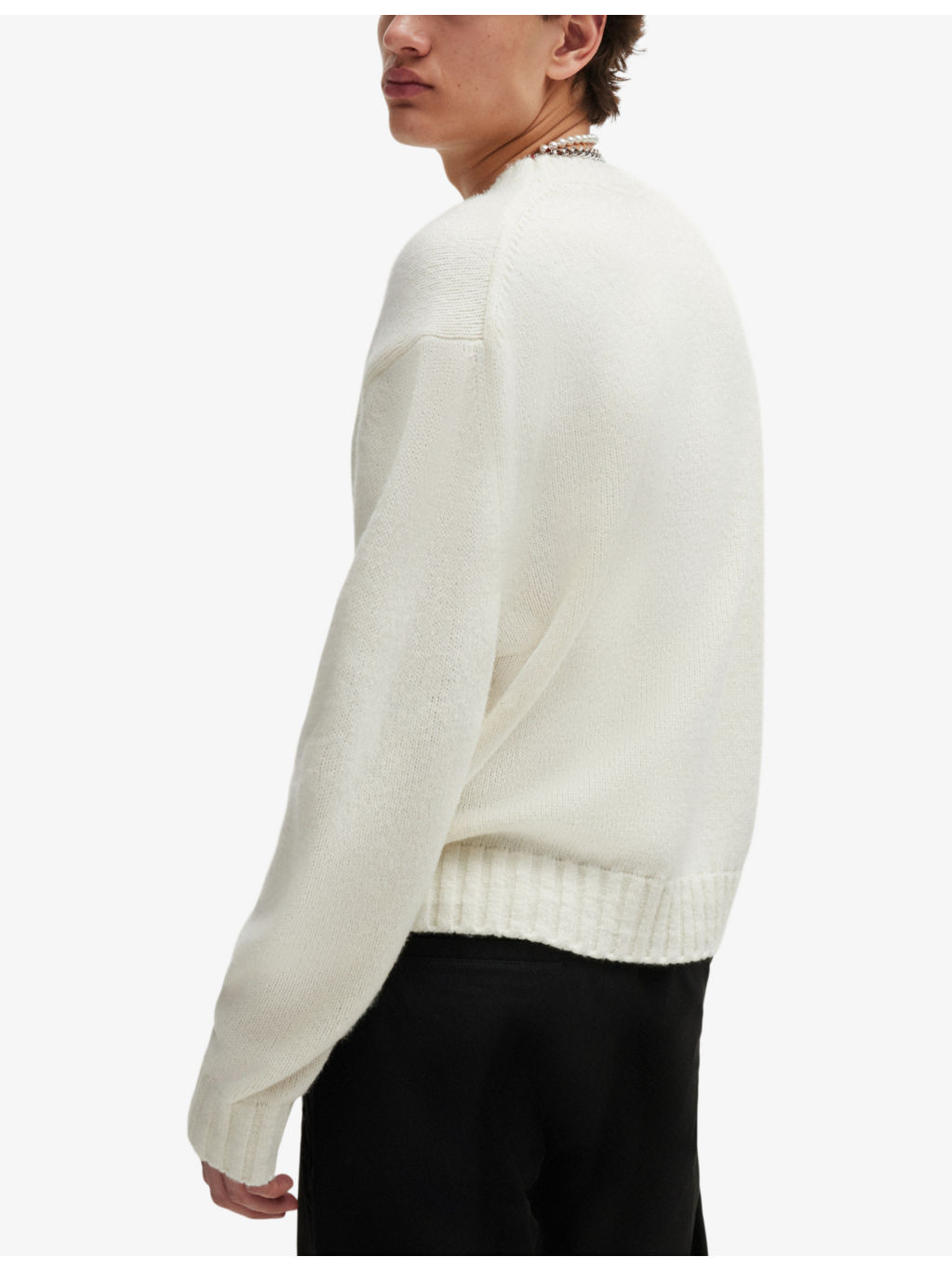 Face-motif relaxed-fit wool-blend jumper - 4