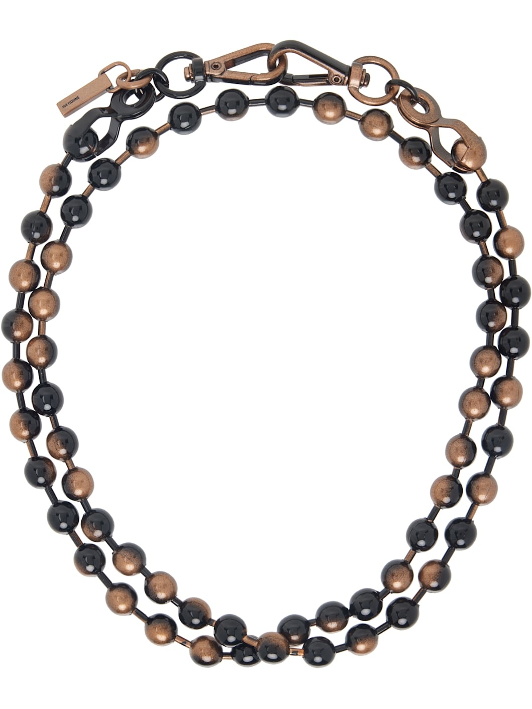 Black & Bronze Colored Ball Chain Necklace - 1