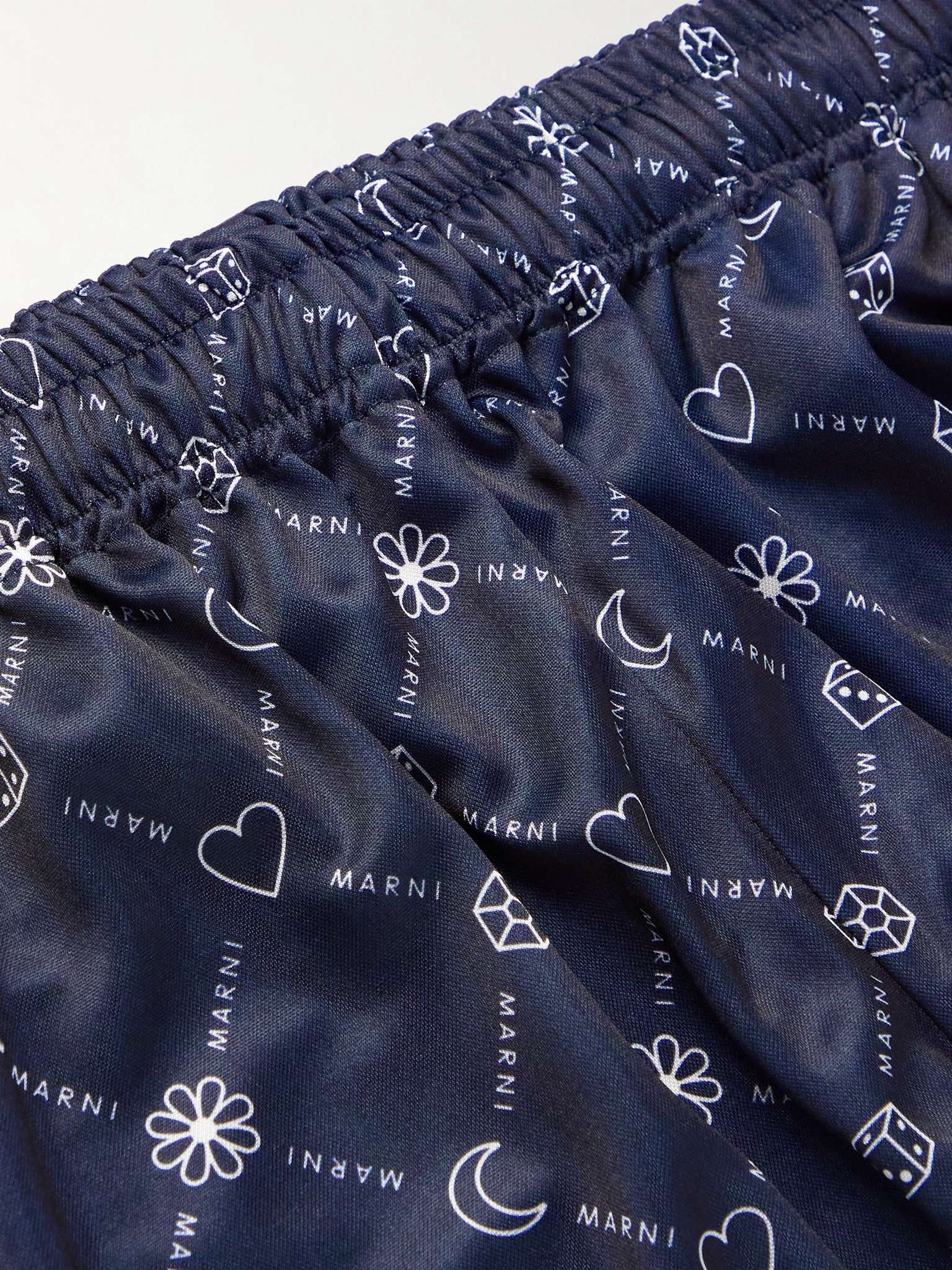 Wide-Leg Striped Logo-Print Jersey Drawstring Shorts - 3