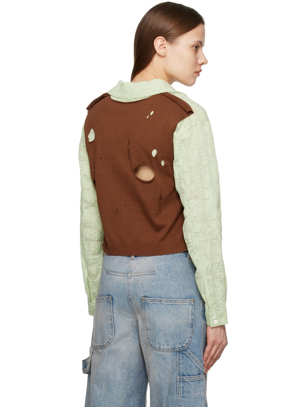 Green Moeka Combination Shirt - 3