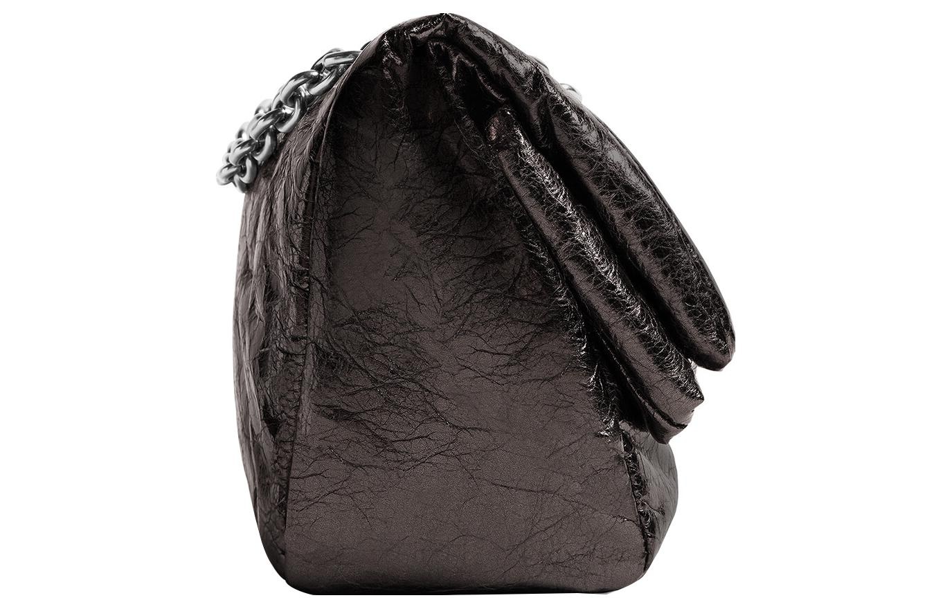 (WMNS) Balenciaga Monaco Small Chain Bag Metallized 'Dark Grey' 7659662AASD1314 - 3