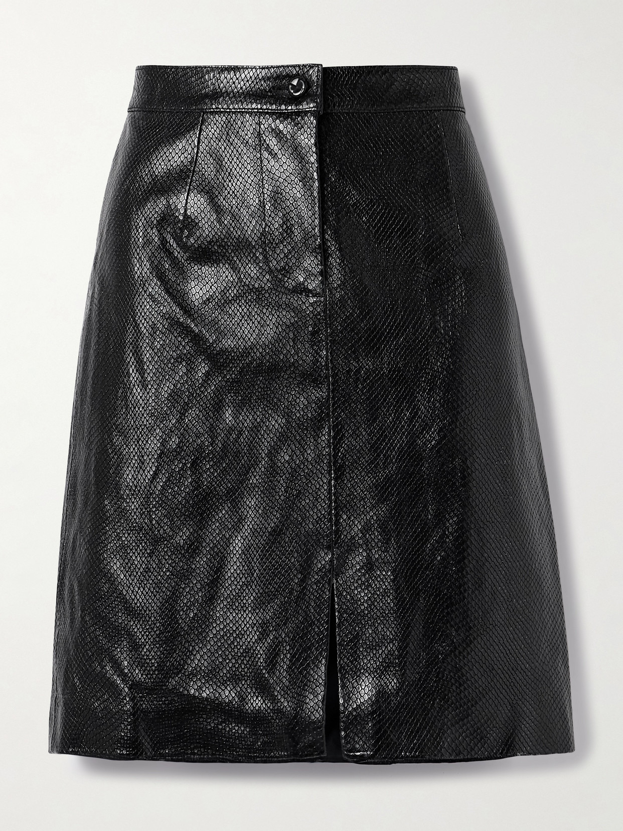 Popeye Snake-effect Leather Skirt - 1