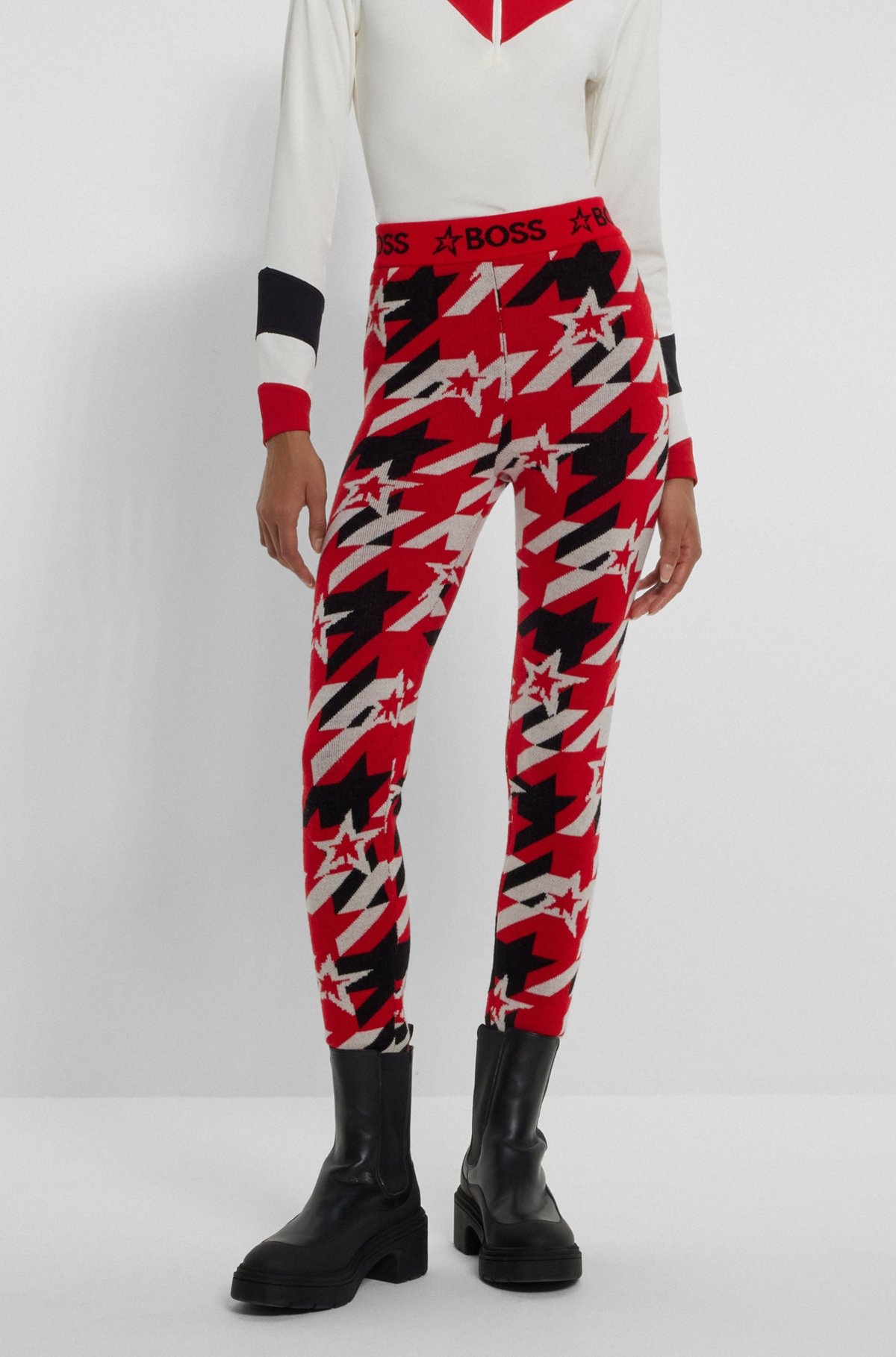 BOSS X PERFECT MOMENT VIRGIN-WOOL LEGGINGS WITH BRANDING - 2