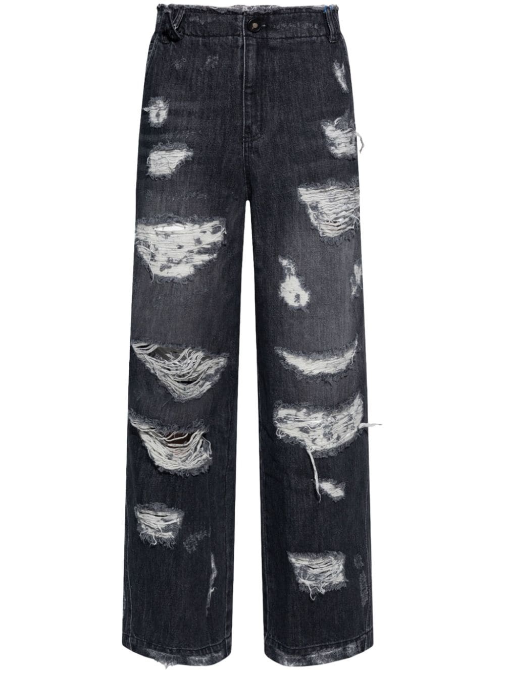 ripped-detail high-rise jeans - 1