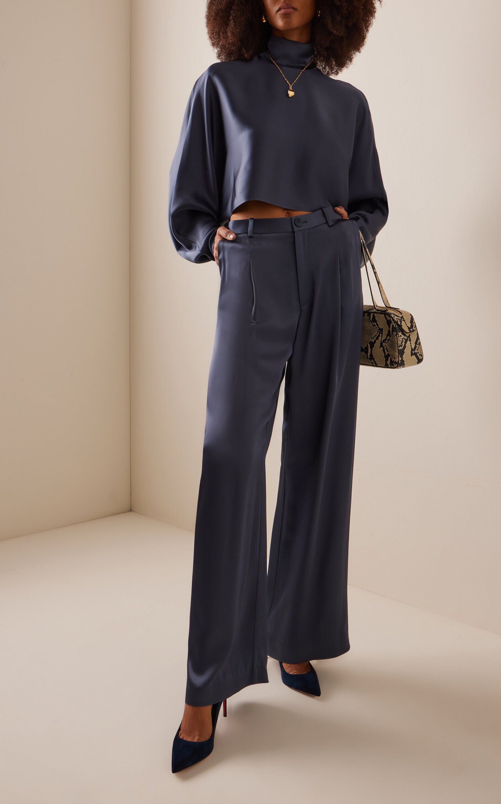 Kate 85mm Velour Pumps blue - 2