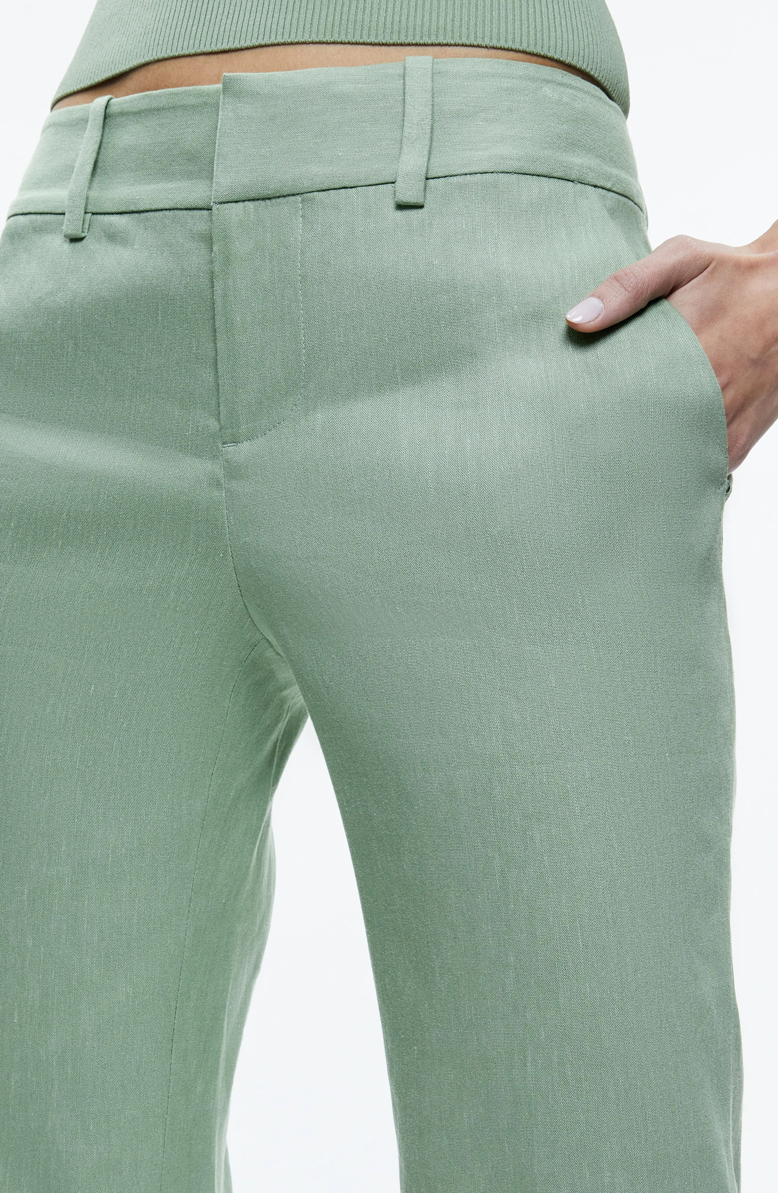 Janis Linen Blend Crop Flare Pants - 4
