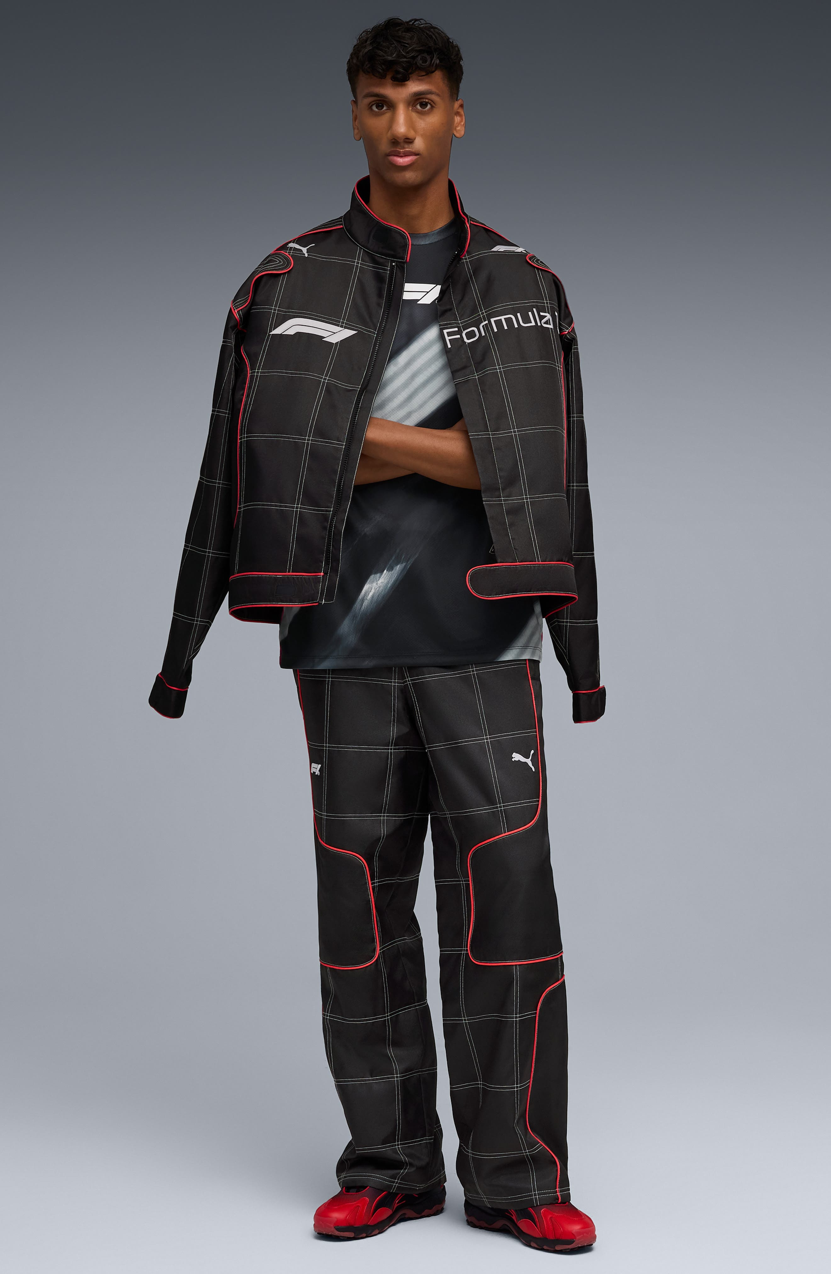 PUMA F1 Lifestyle Racing Pants in Puma Black at Nordstrom - 6