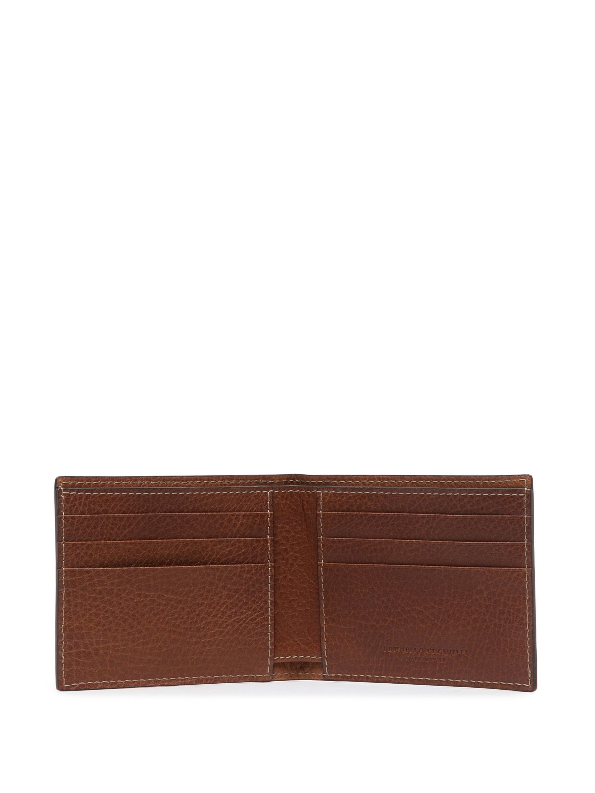 Brown Logo Leather Bifold Wallet - 3
