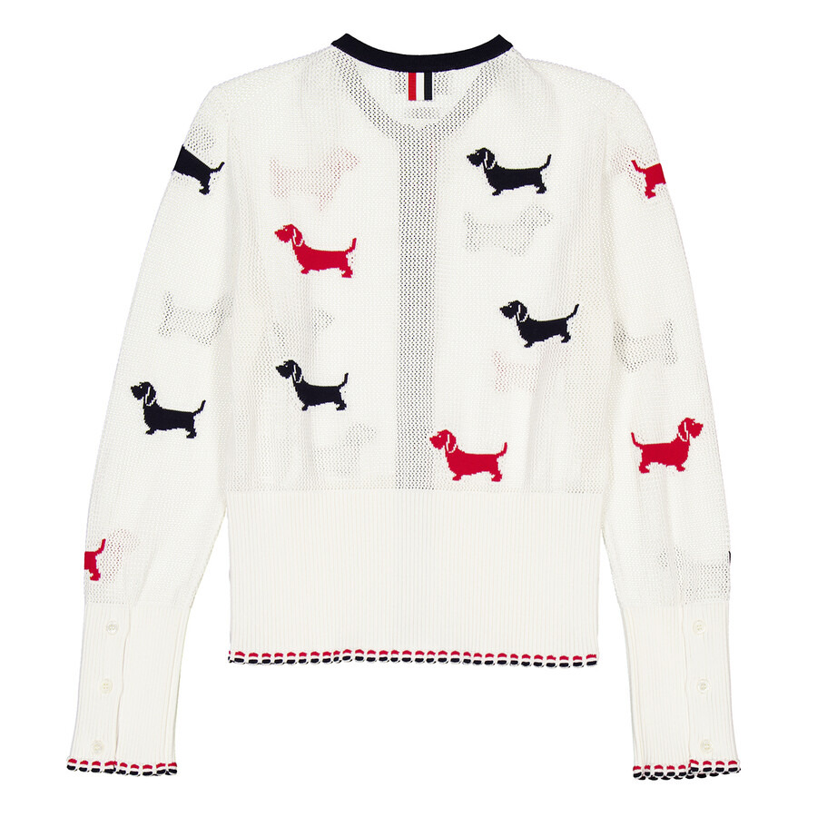 Thom Browne Ladies Cotton Pointelle Hector Cardigan - 7