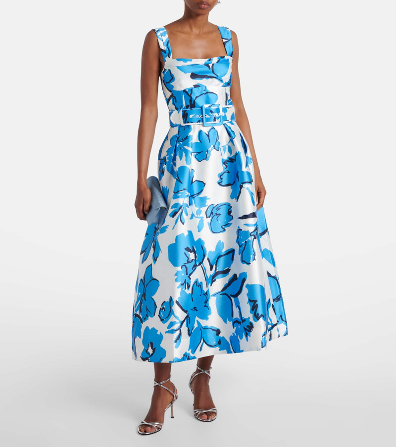REBECCA VALLANCE Sapphira belted floral midi dress outlook