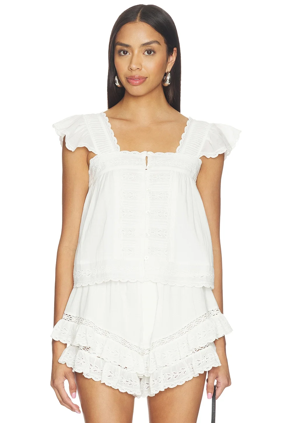 Eliza Solid Flutter Sleeveles Top - 1