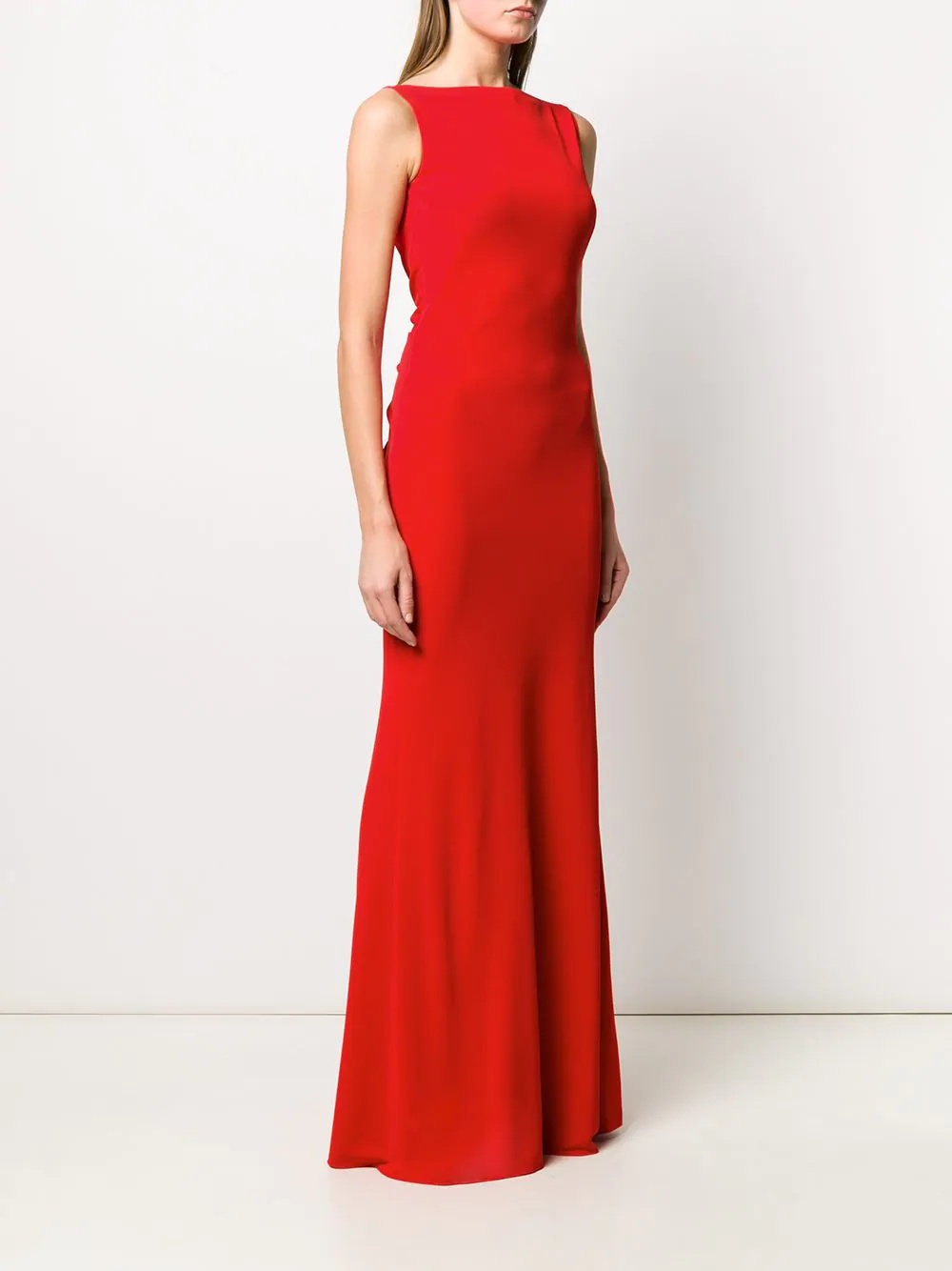 slash neck evening dress - 3