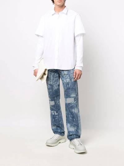 Diesel layered-sleeve Marley cotton shirt outlook