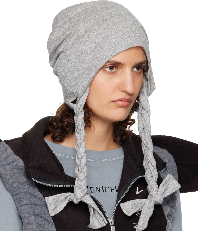 VeniceW Gray Pigtail Beanie outlook