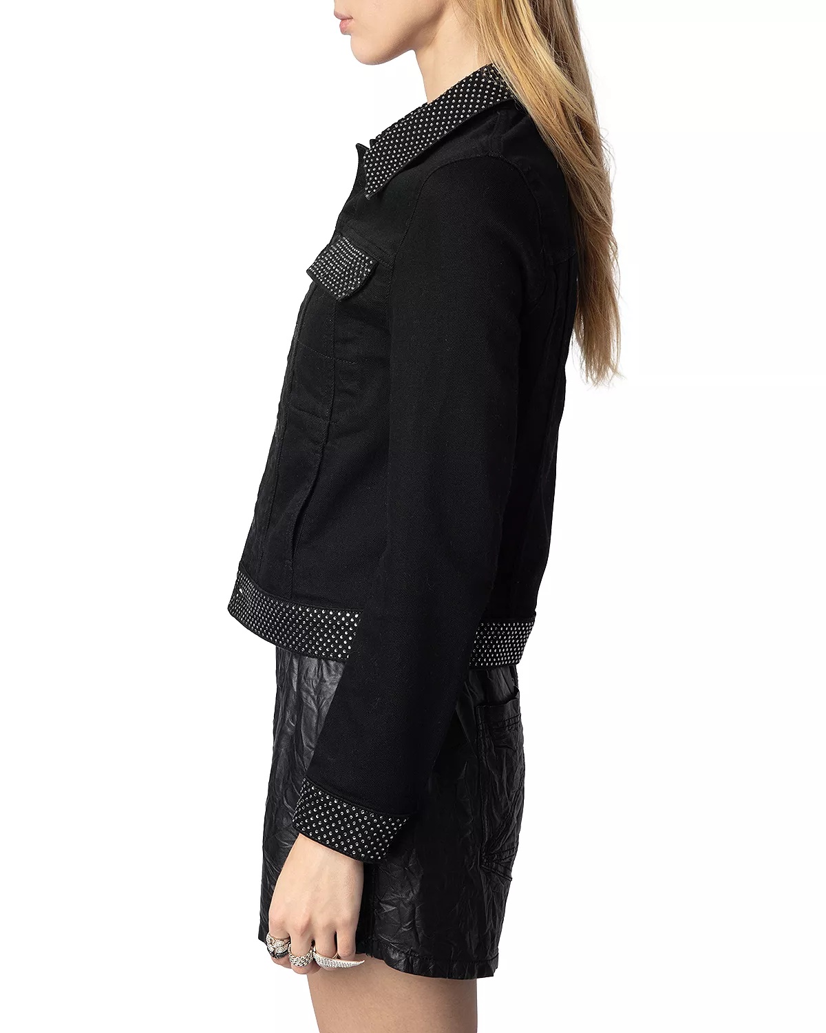 Kioky Rhinestone Denim Shirt - 4