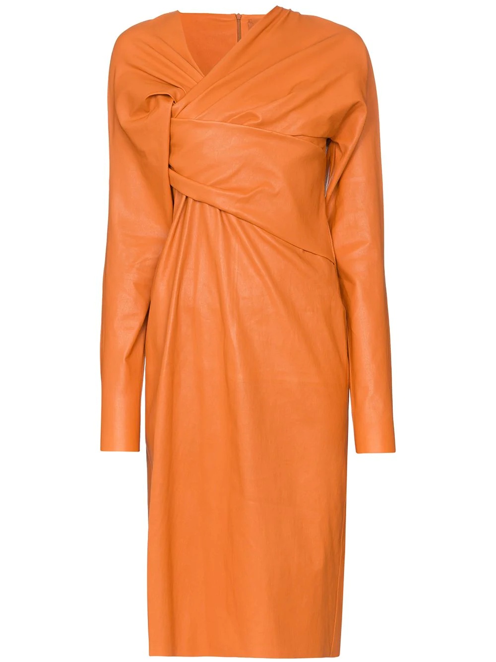 wrap-over front midi dress - 1