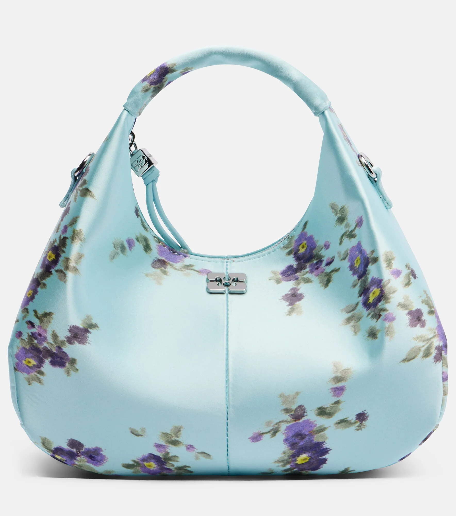 Mini floral satin top-handle bag - 1