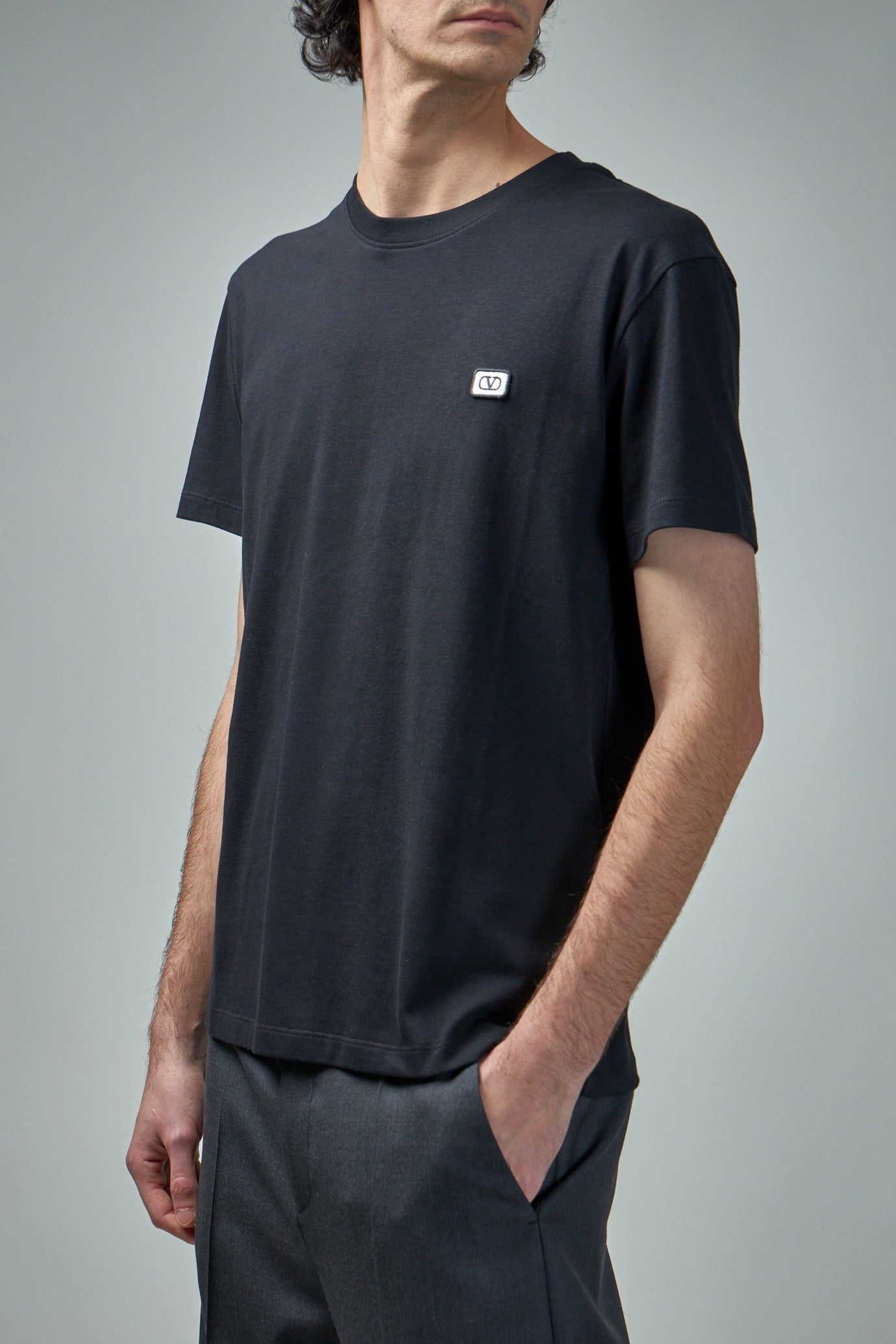 Cotton T-Shirt with Vlogo Patch - 4