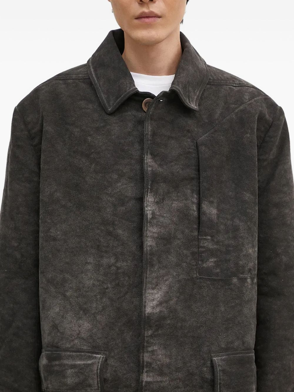 buttoned patch-pocket coat - 4