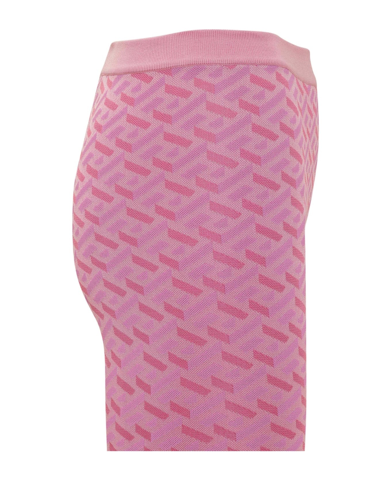Jacquard Pants With Greek Print - 4