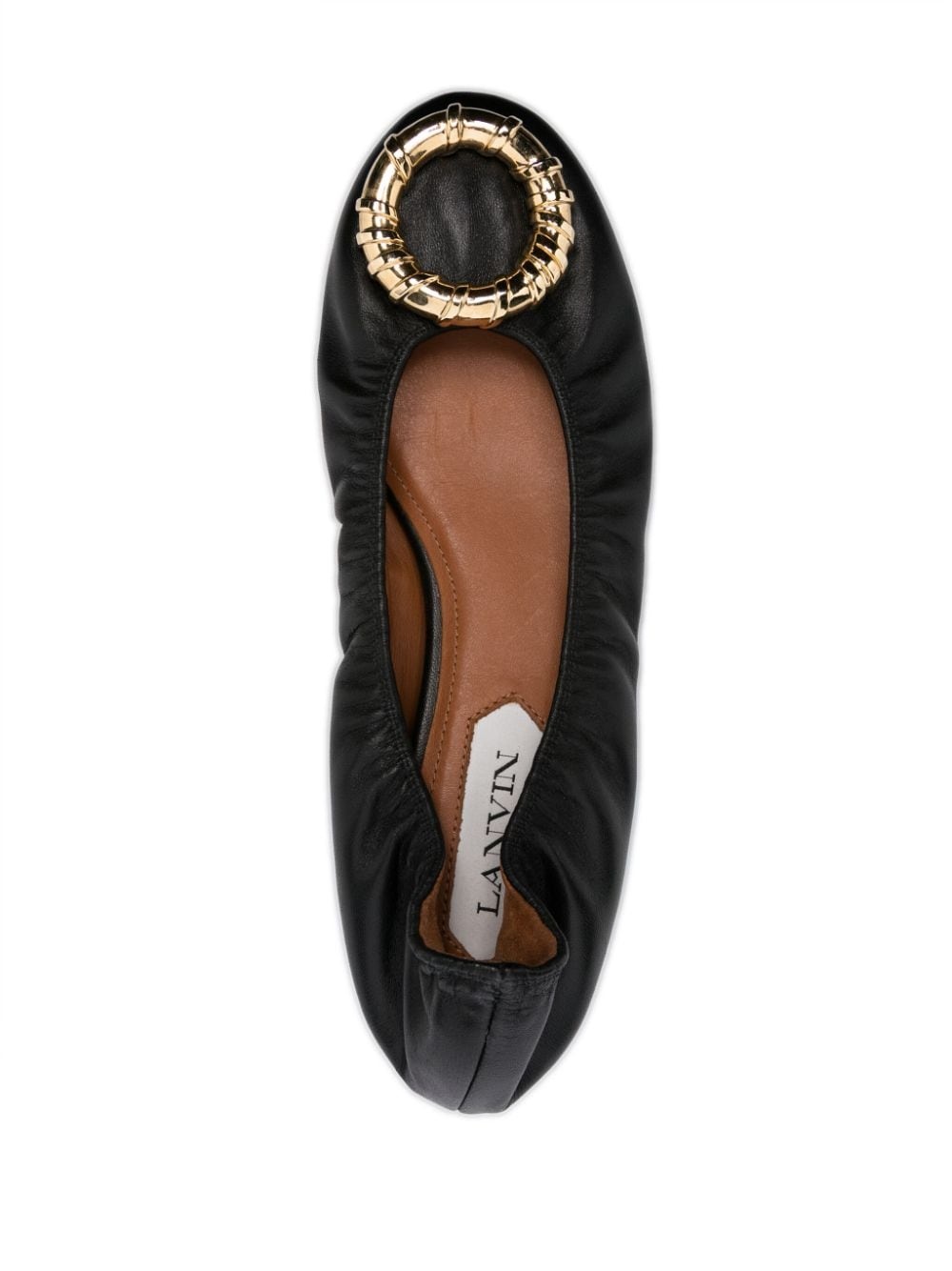 buckled leather ballerina shoes - 4