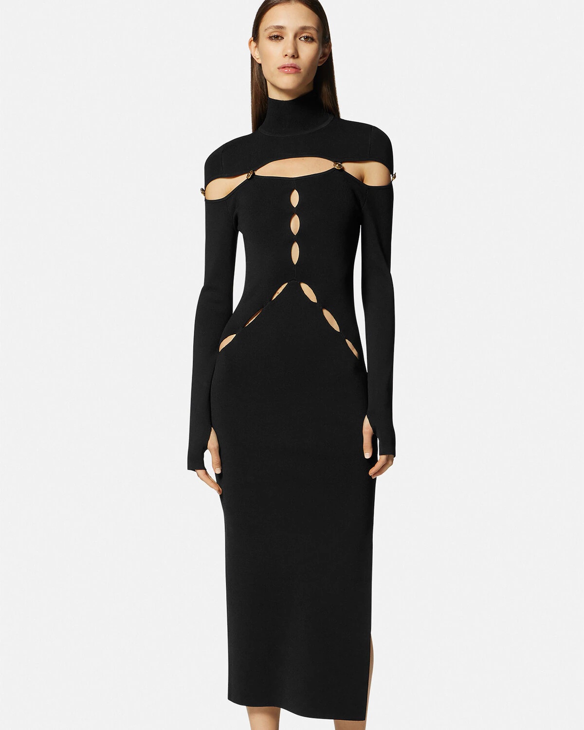 Cutout Midi Turtleneck Dress - 3