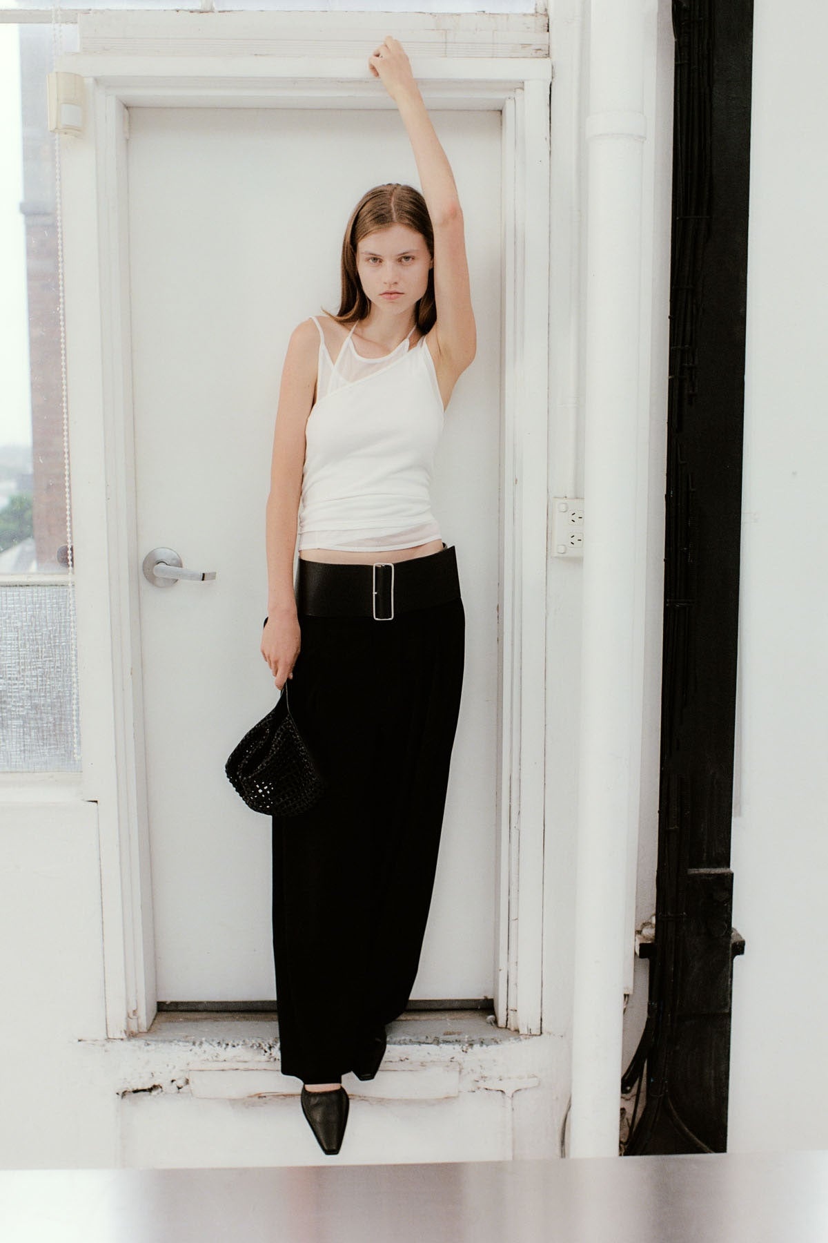 Raw Edge Column Maxi Skirt - Black - 6