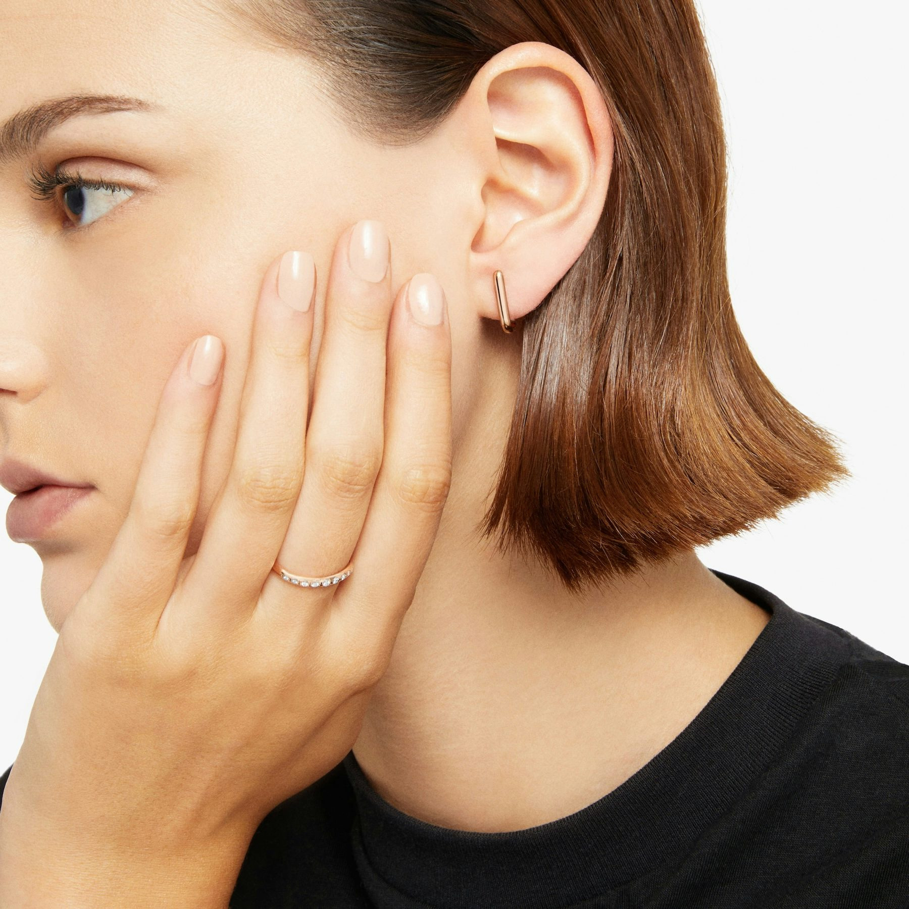 ROSE GOLD ESSENTIALS STUD EARRING - 3