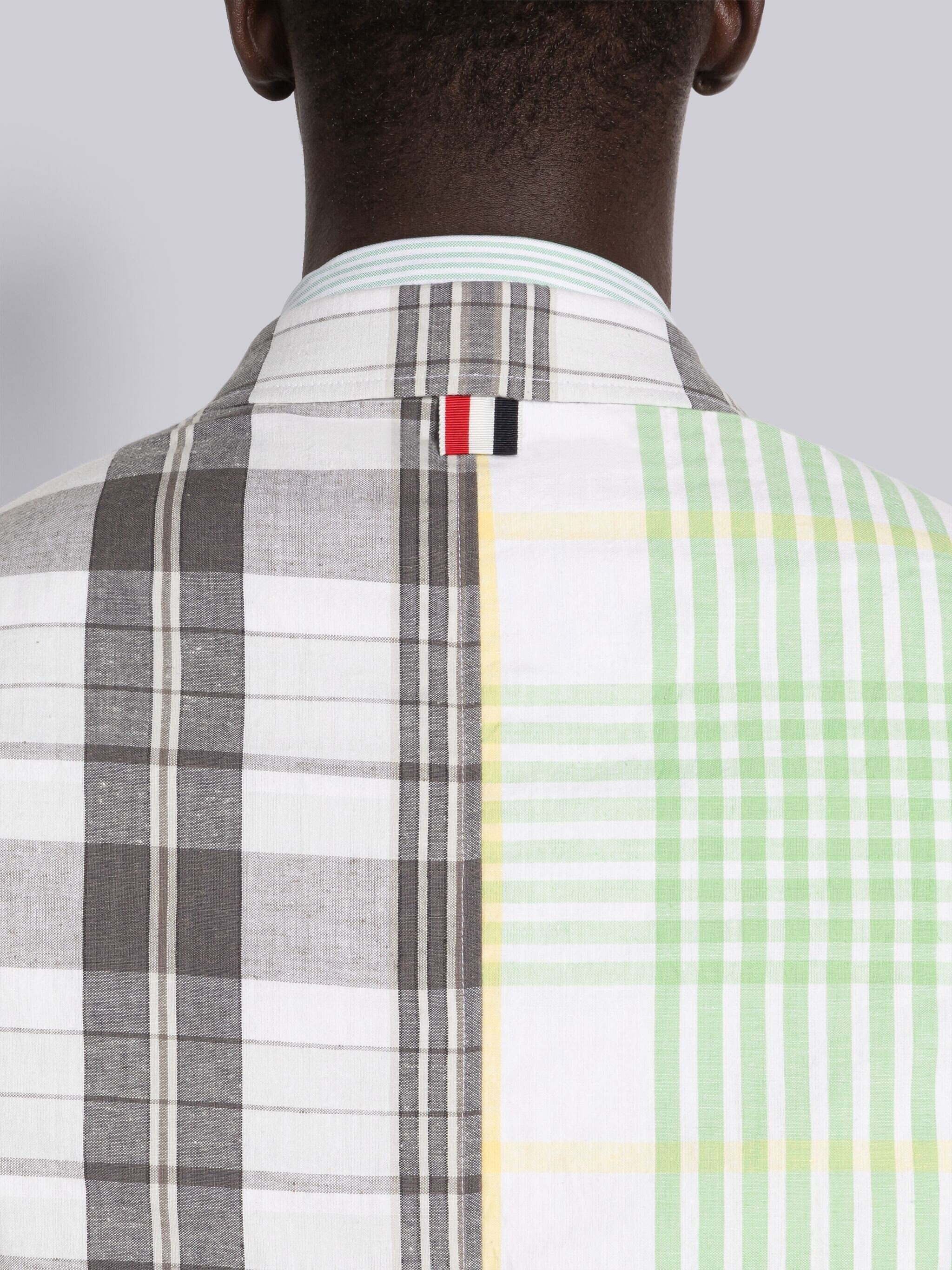 FUN-MIX HAIRLINE CHECK MADRAS COTTON SACK SPORT COAT - 5