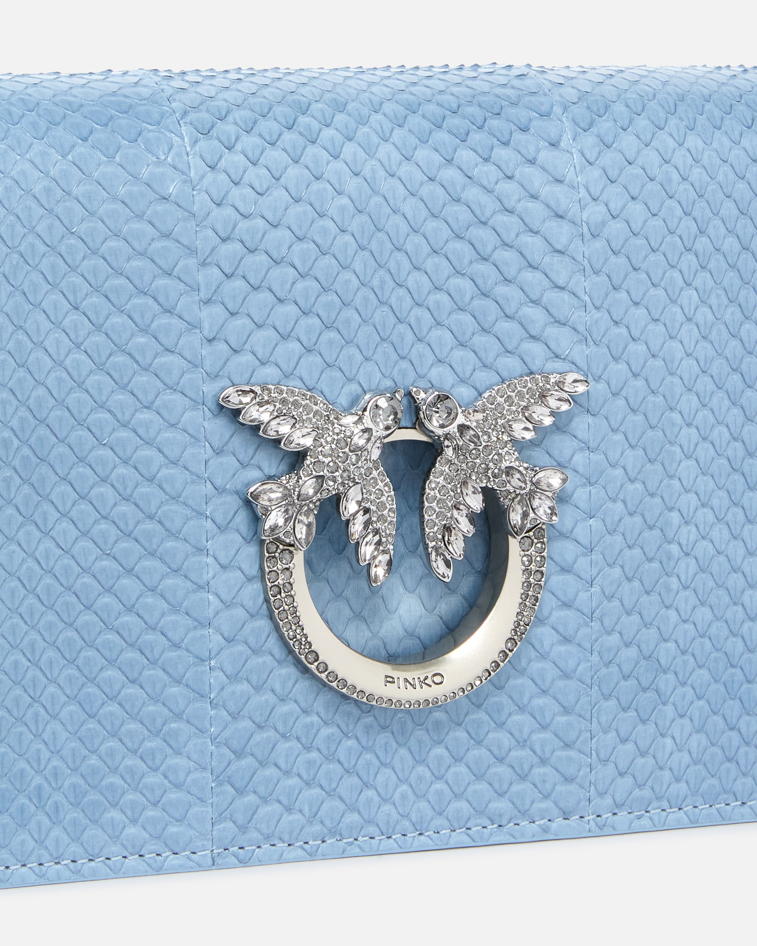 MINI LOVE BAG CROSSBODY BAG IN GLOSSY REPTILE PINKO GALLERIA. - 3