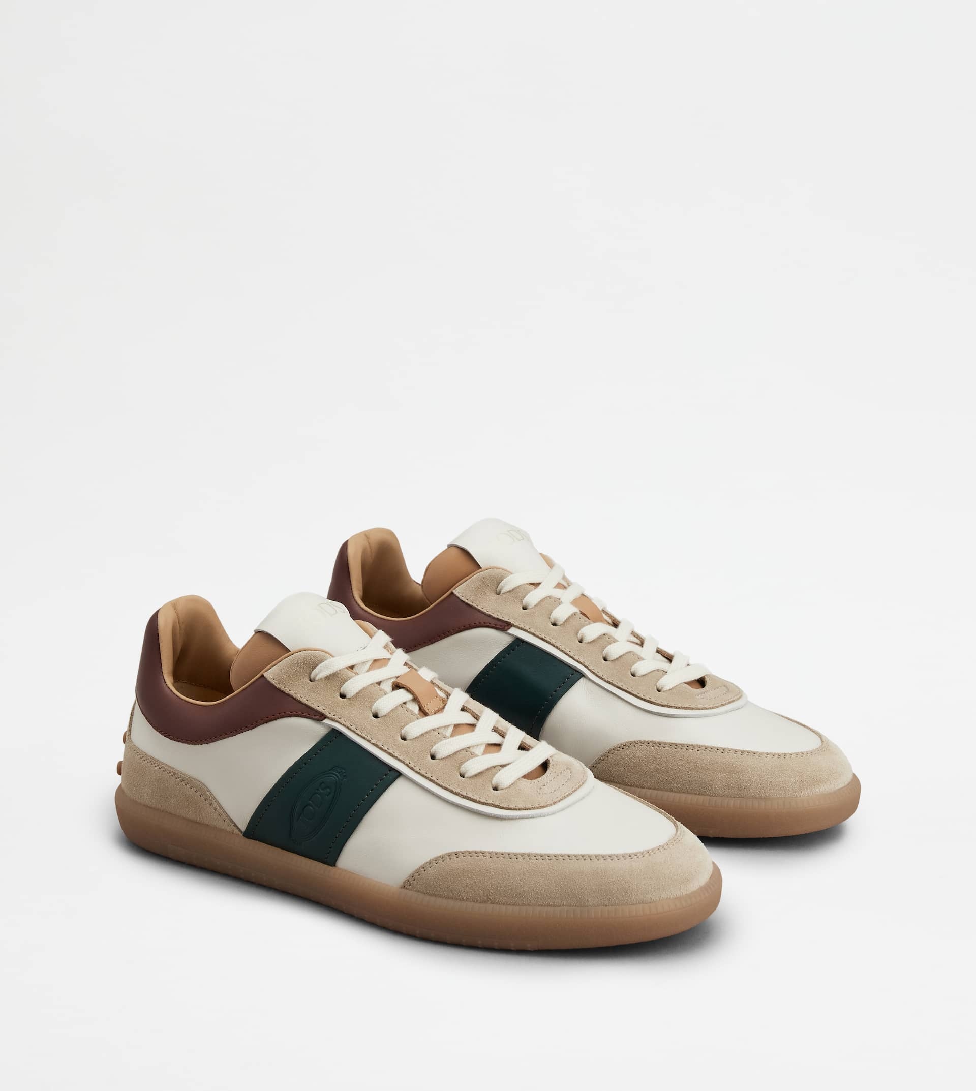 TOD'S TABS SNEAKERS IN SUEDE - OFF WHITE, BROWN, GREEN - 4