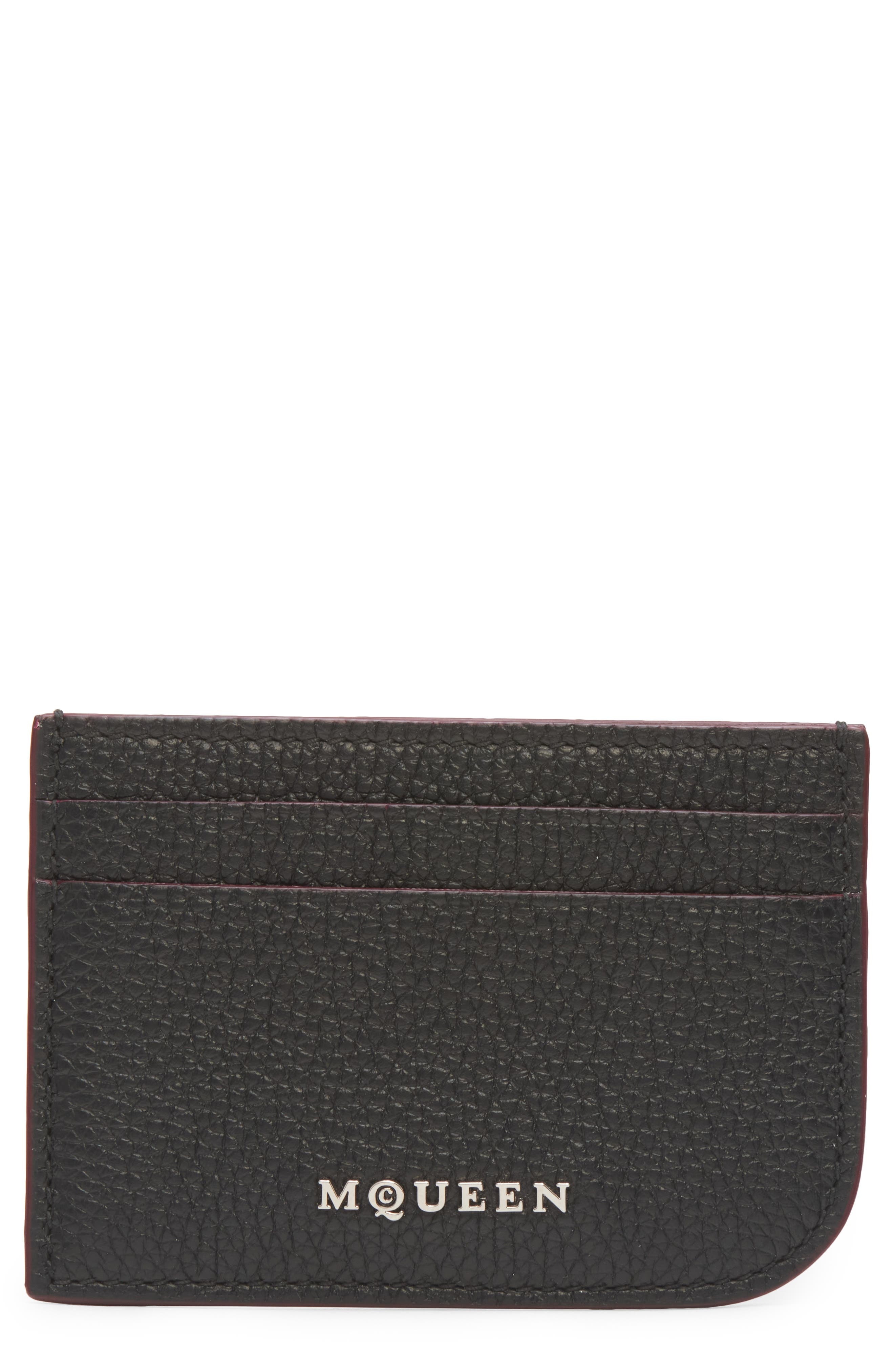 McQueen Sling Card Case in 1000 Black/Silver at Nordstrom - 1