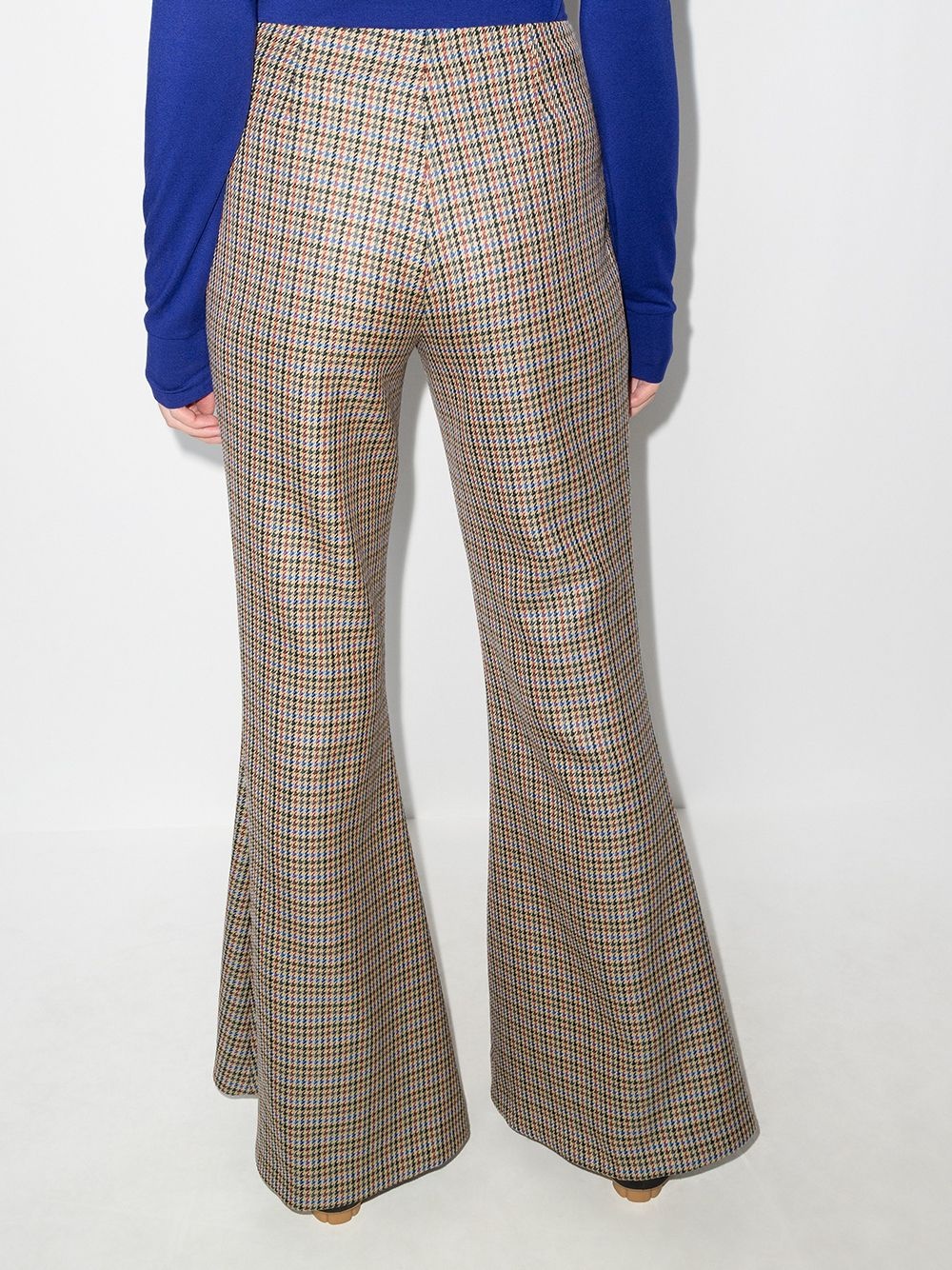 houndstooth-pattern flared trousers - 3