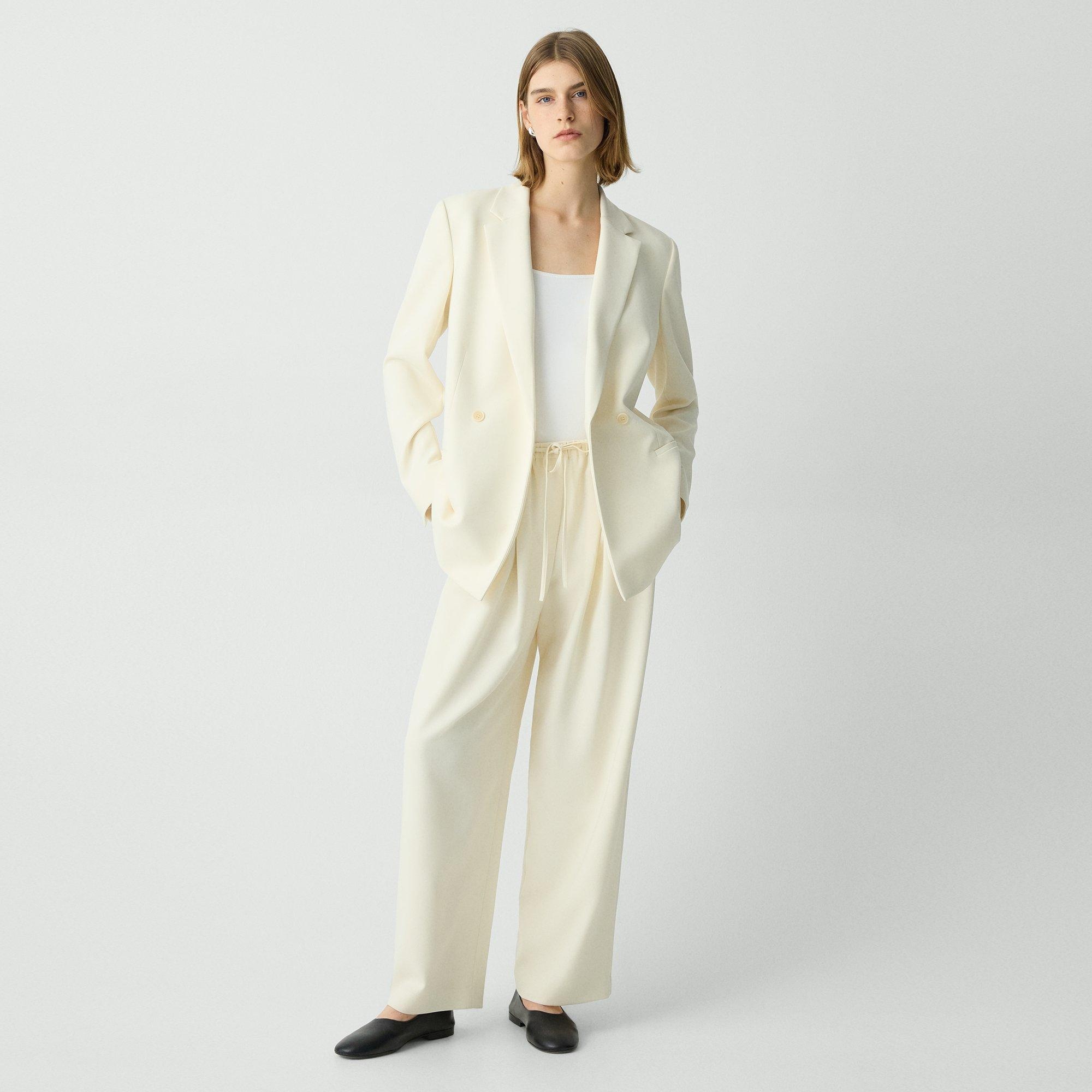 Relaxed Double-Breasted Blazer in Admiral Crepe - 6