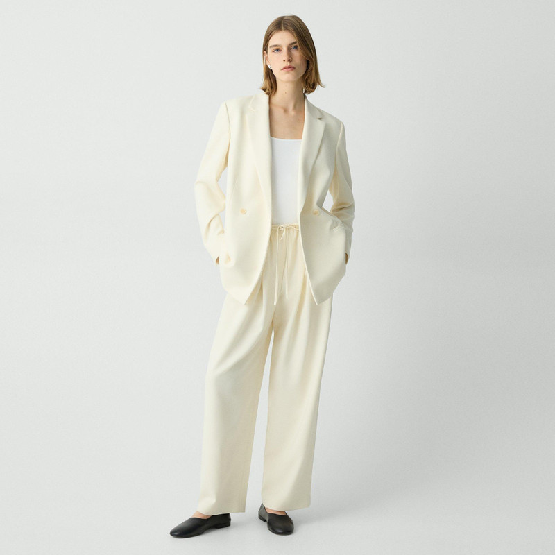 Theory Relaxed Double-Breasted Blazer in Admiral Crepe outlook