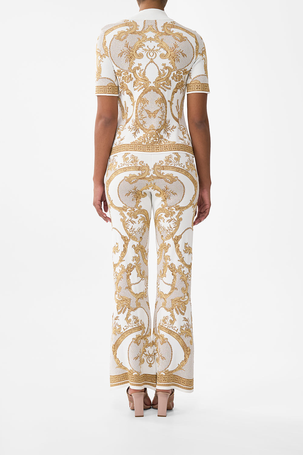 FLARED JACQUARD KNIT PANT - 3