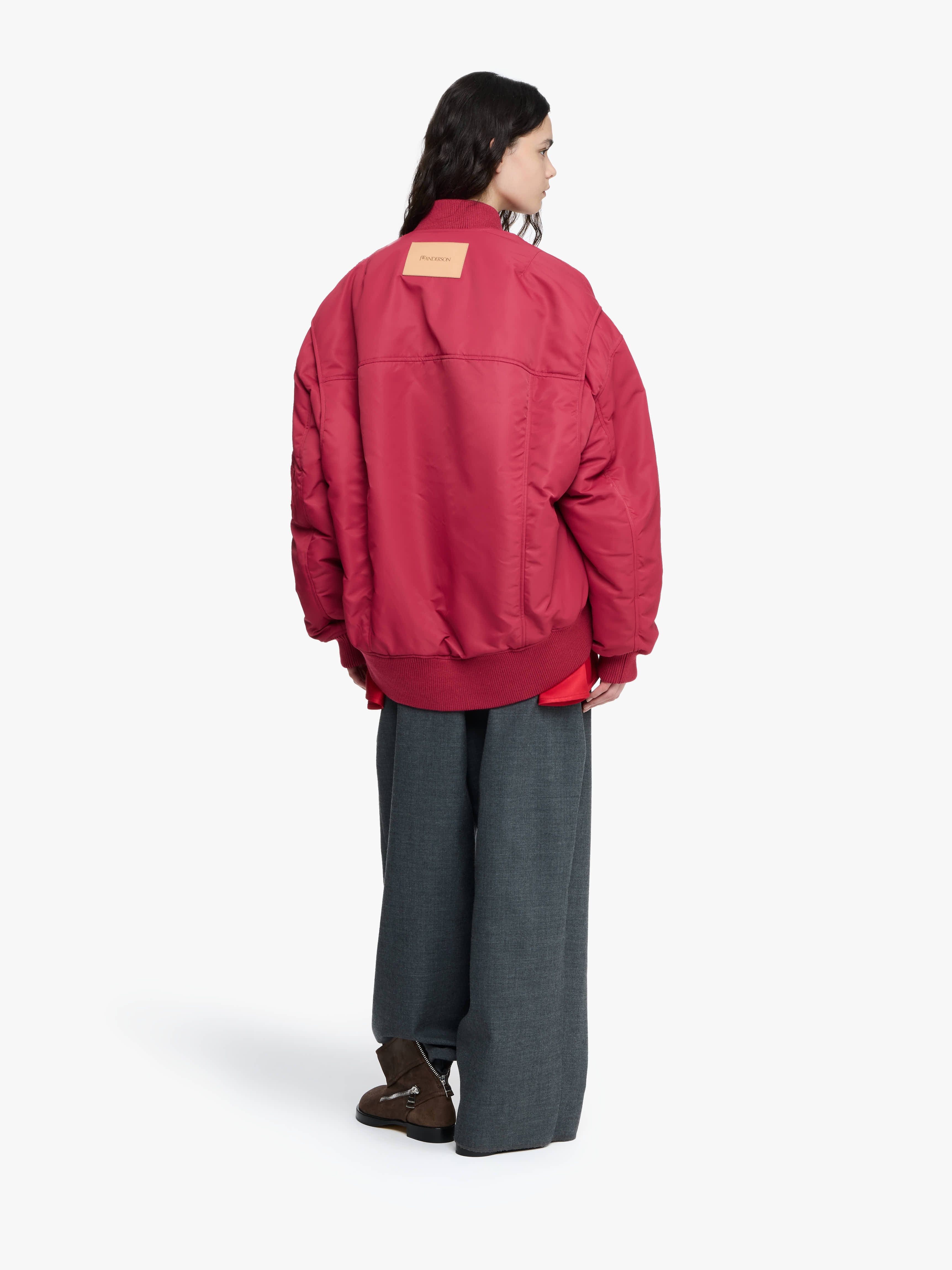OVERSIZED CURVED HEM BOMBER JACKET - 3