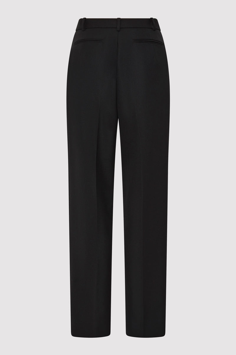Tailored Pleat Pants - Black - 7