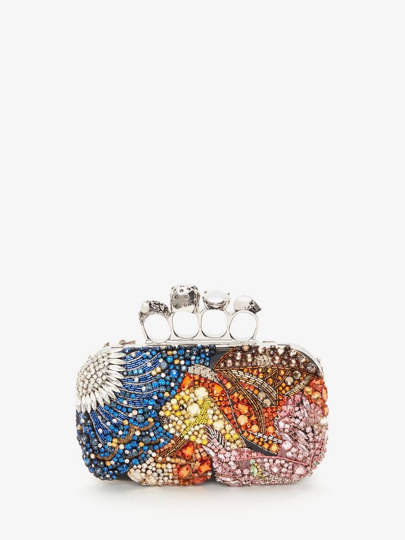 Alexander McQueen Skull Jewel Crystal Clutch Bag with Strap