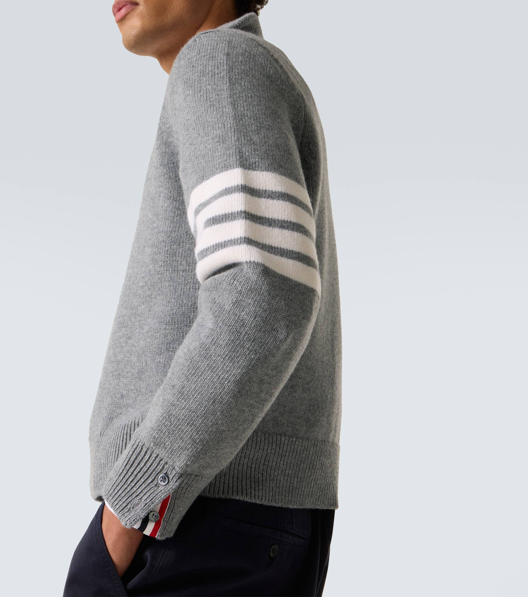 4-Bar virgin wool half-zip sweater - 7