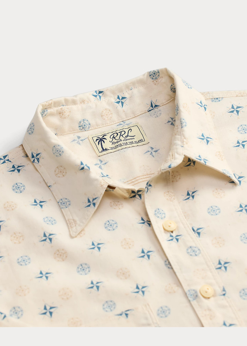 Nautical-Print Linen-Cotton Workshirt 3