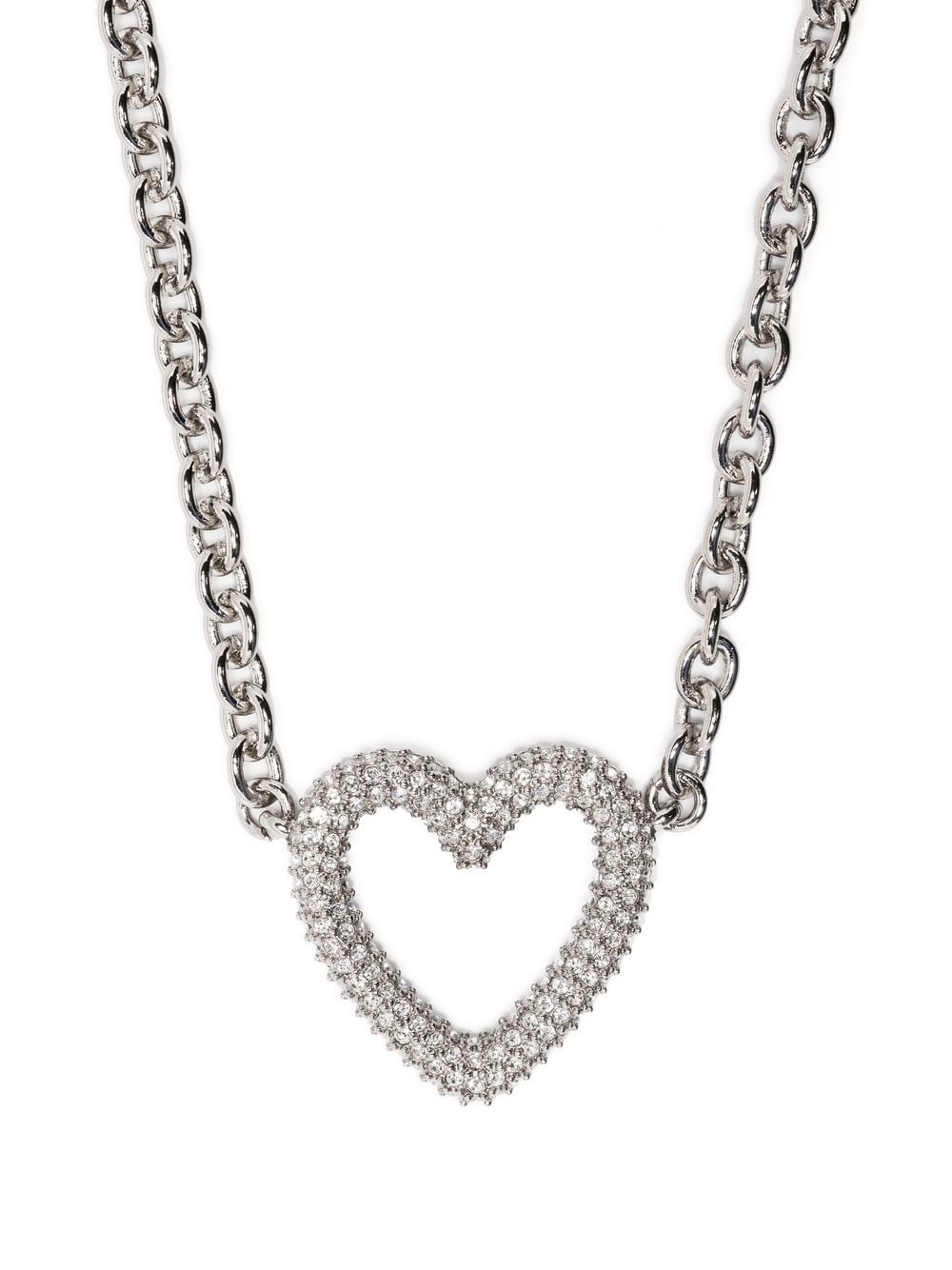 heart-shape crystal-embellished necklace - 1