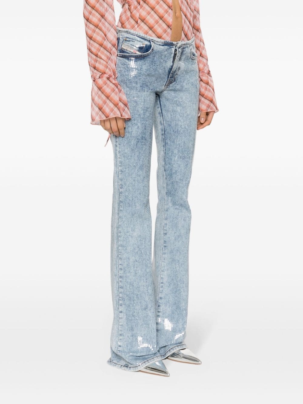 mid-rise flared jeans - 3