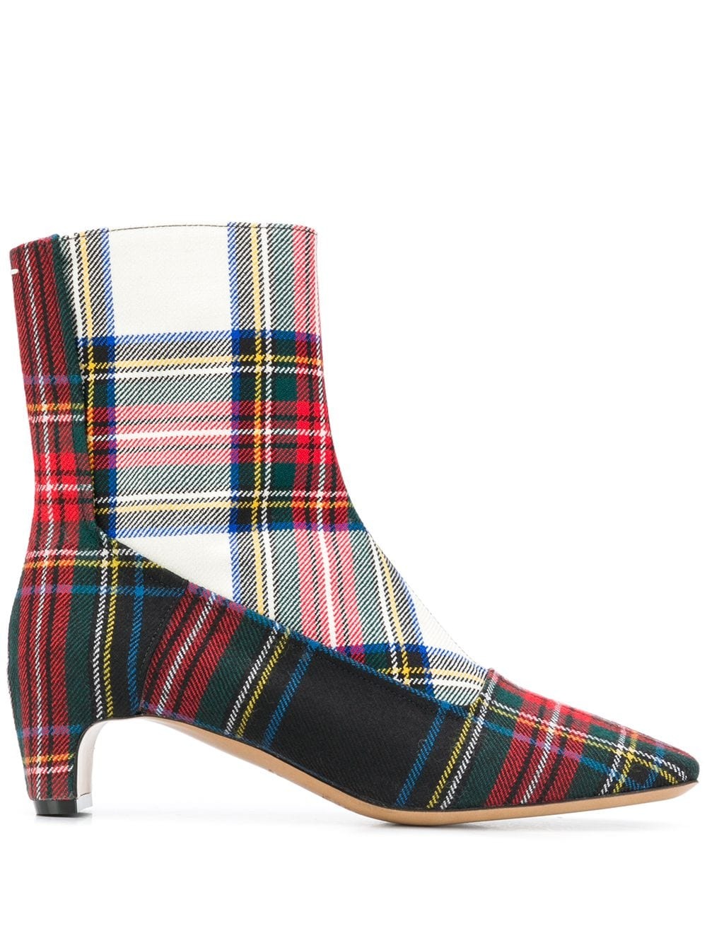 tartan print ankle boots - 1