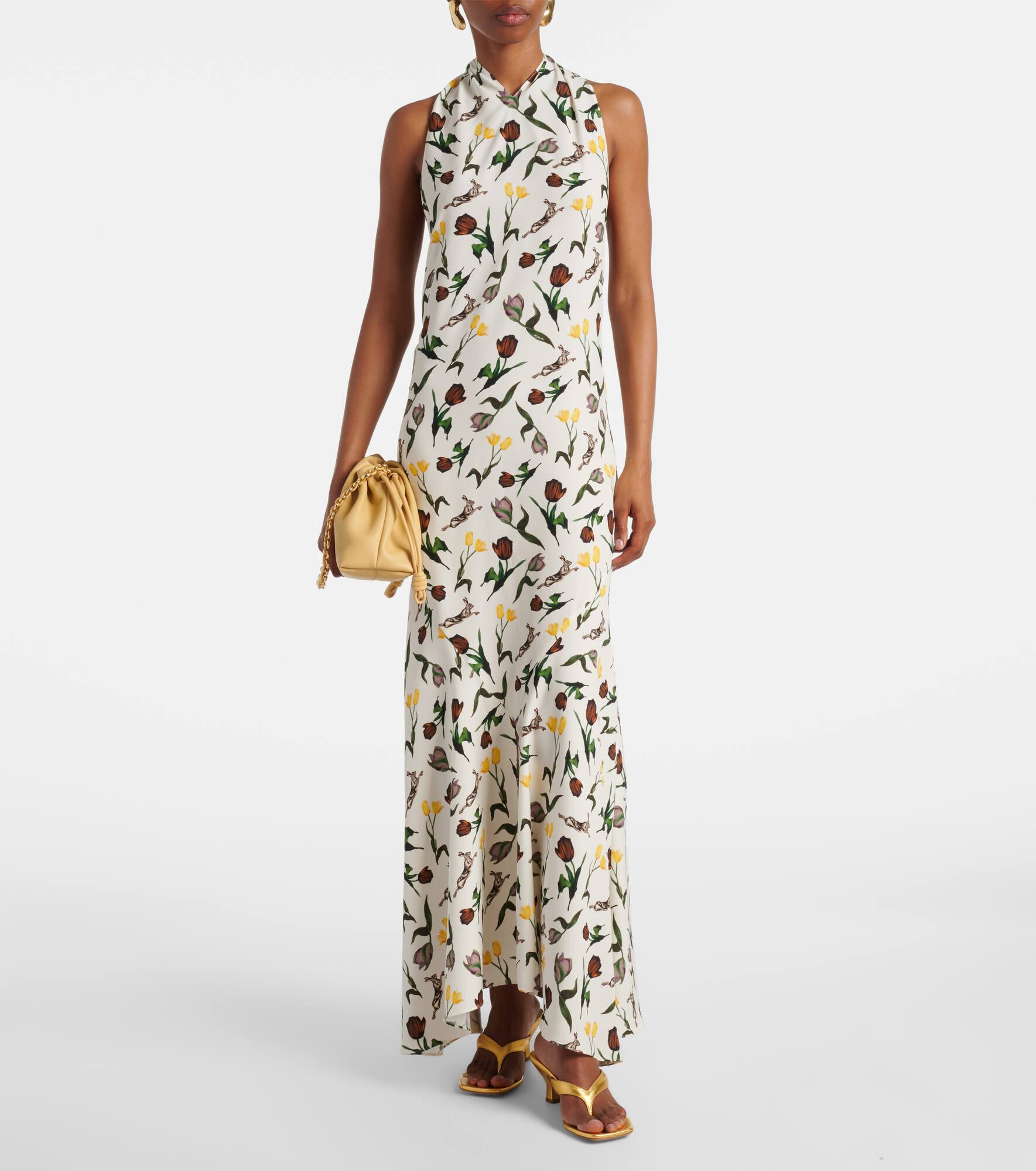 Floral poplin maxi dress - 5